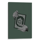 Holding Quran Green Canvas