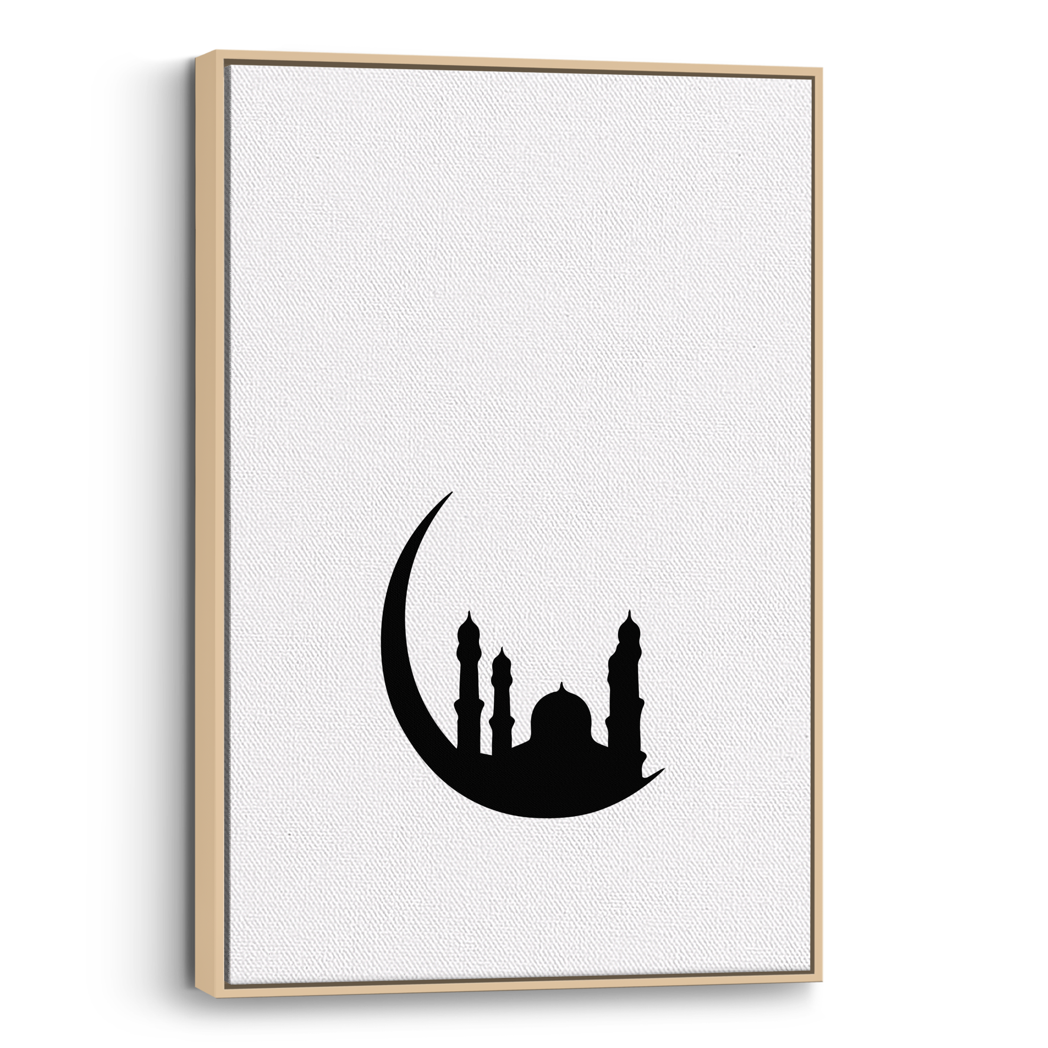 Crescent Moon White Canvas