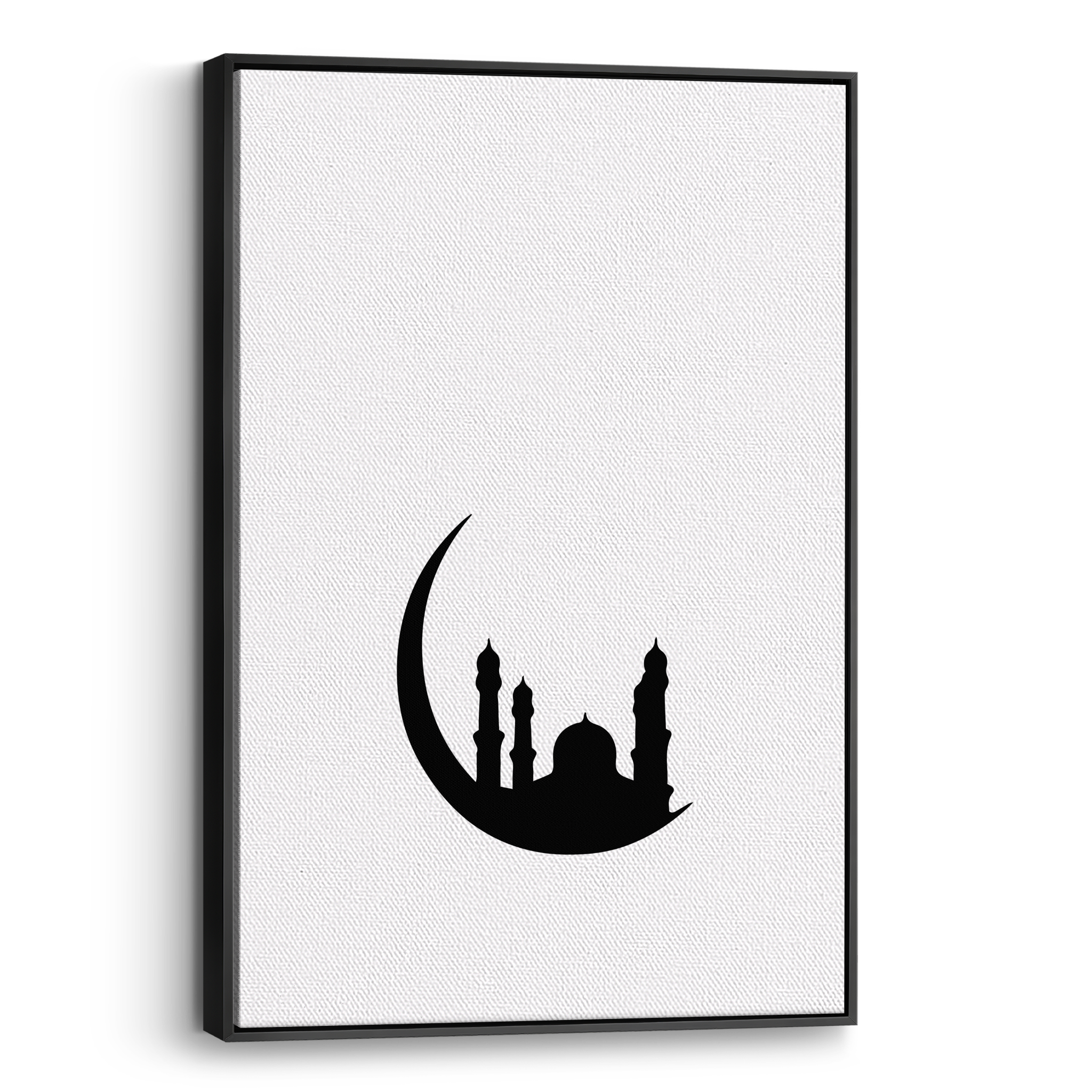 Crescent Moon White Canvas