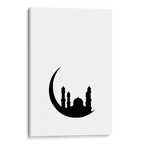 Crescent Moon White Canvas