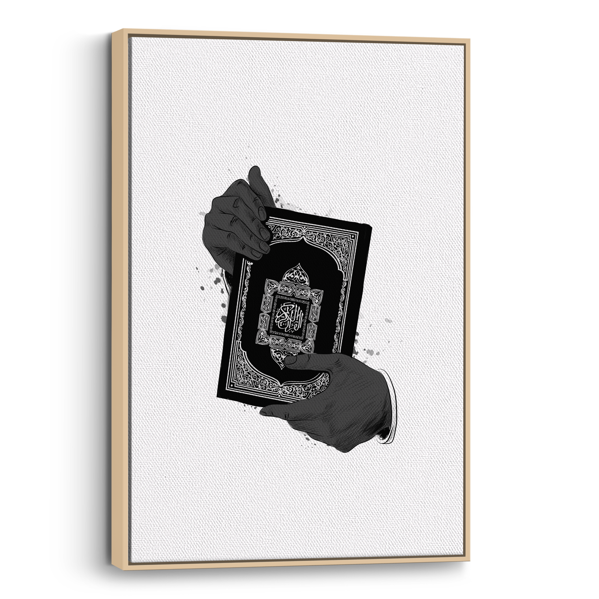 Holding Quran White Canvas