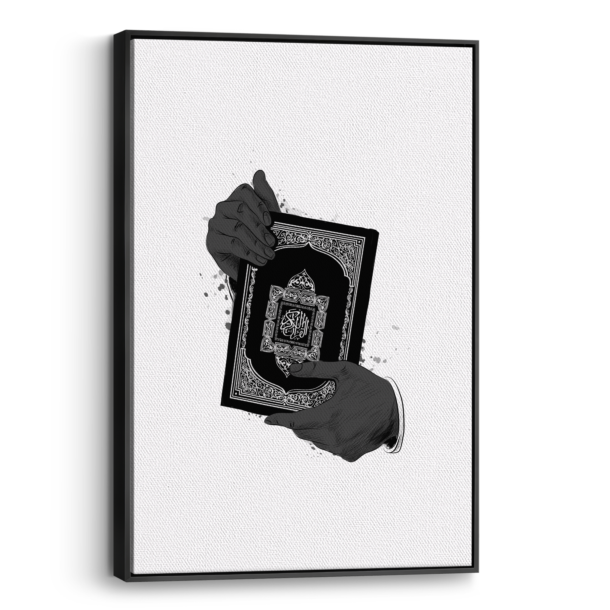 Holding Quran White Canvas