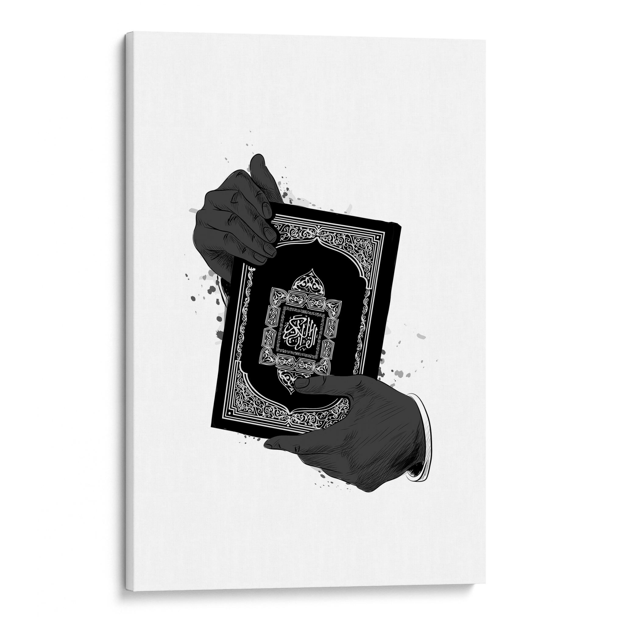 Holding Quran White Canvas