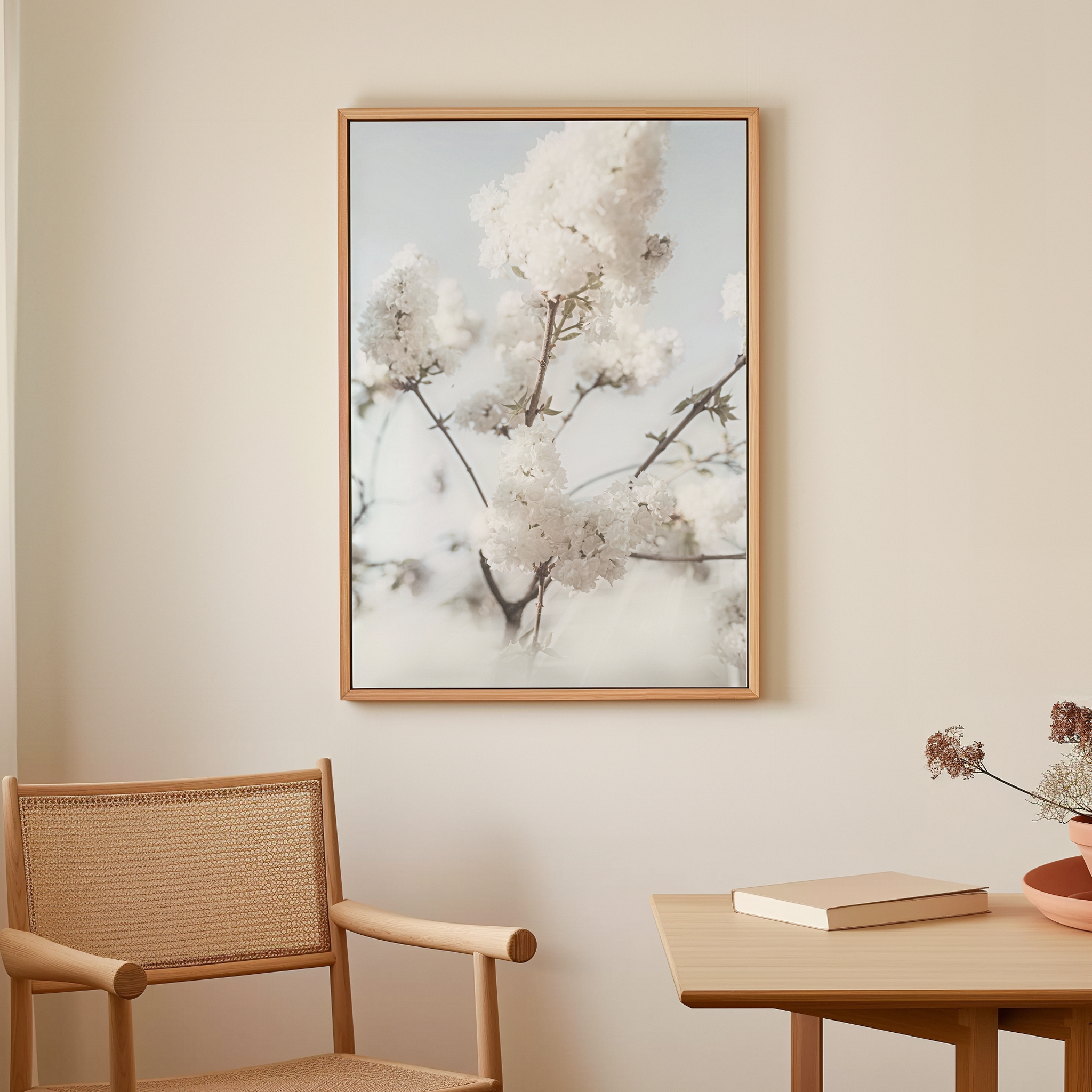 Blooming White Canvas