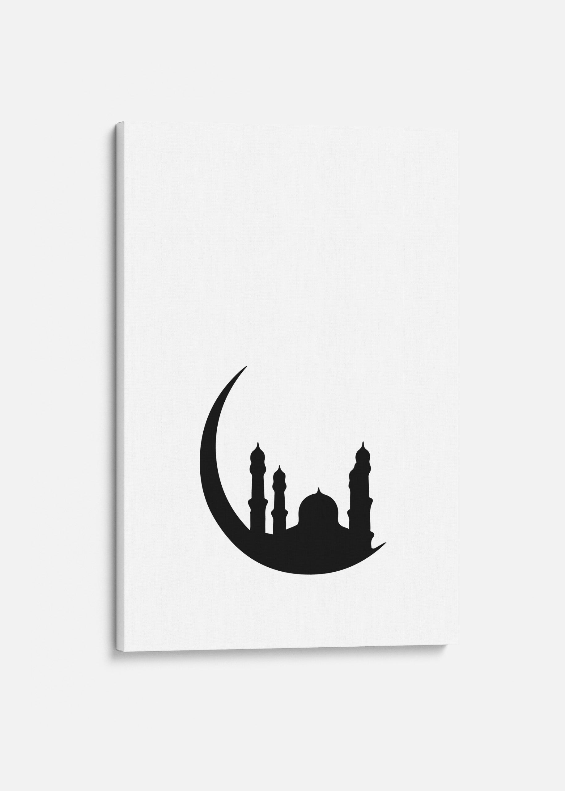 Crescent Moon White Canvas