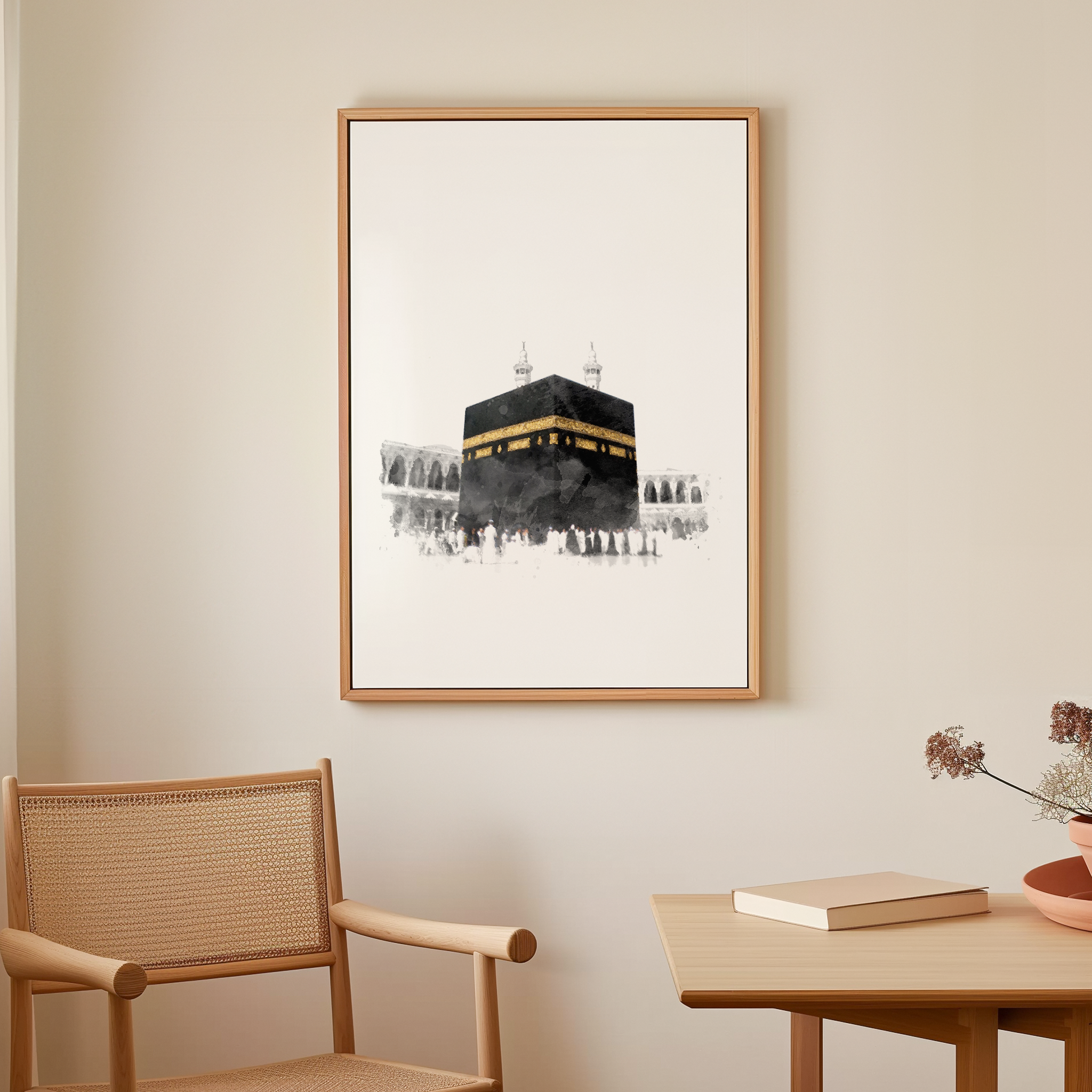Kaaba Watercolor Canvas