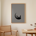 Crescent Moon Grey Canvas