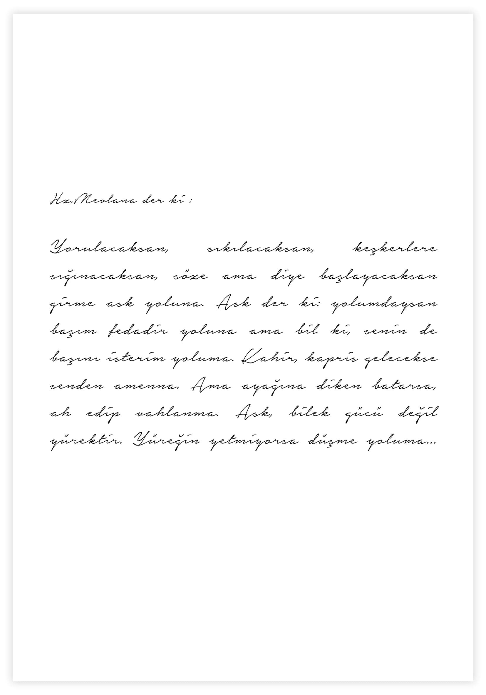 Hz. Mevlana Der Ki Poster