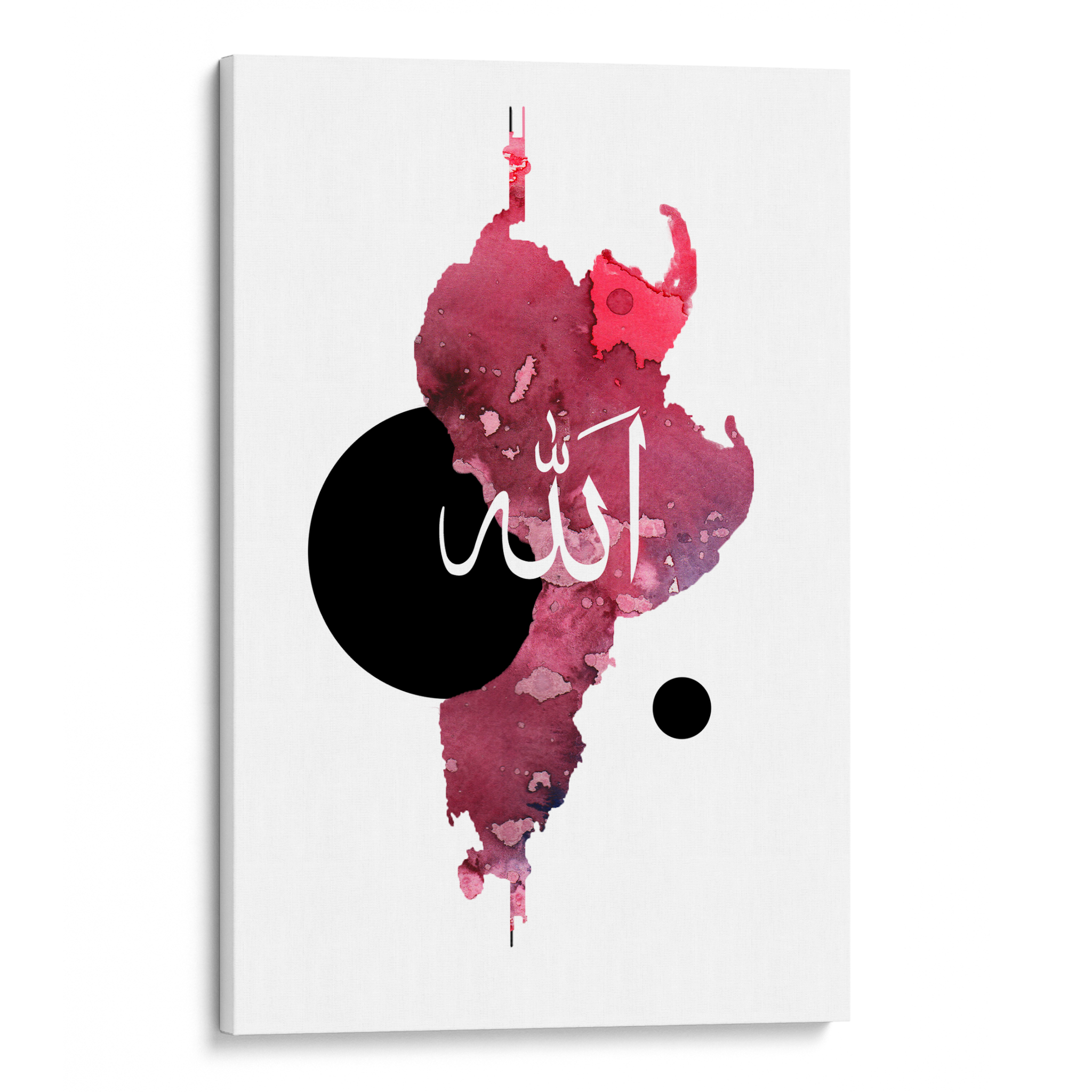 Watercolor Red Allah Canvas