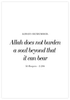 Allah Does Not Burden A Soul Poster