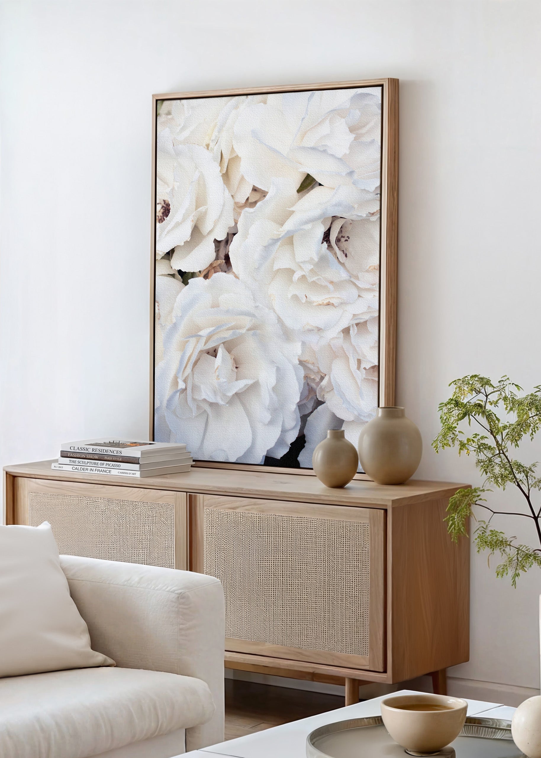 White Roses Canvas