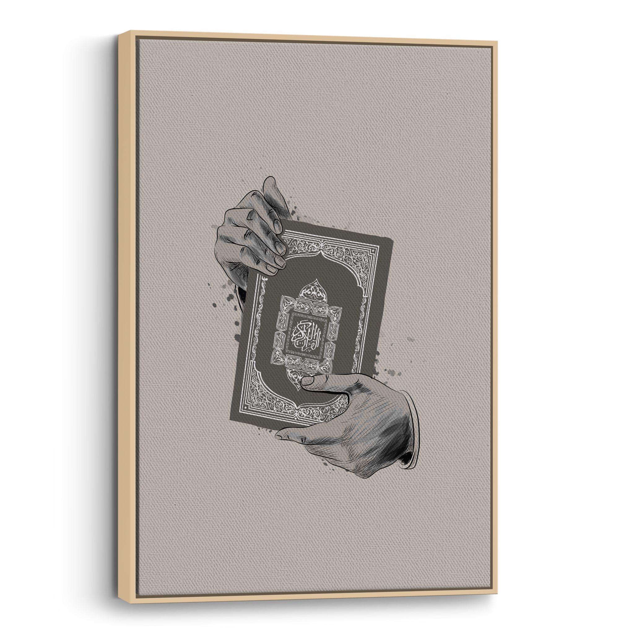 Holding Quran Beige Canvas