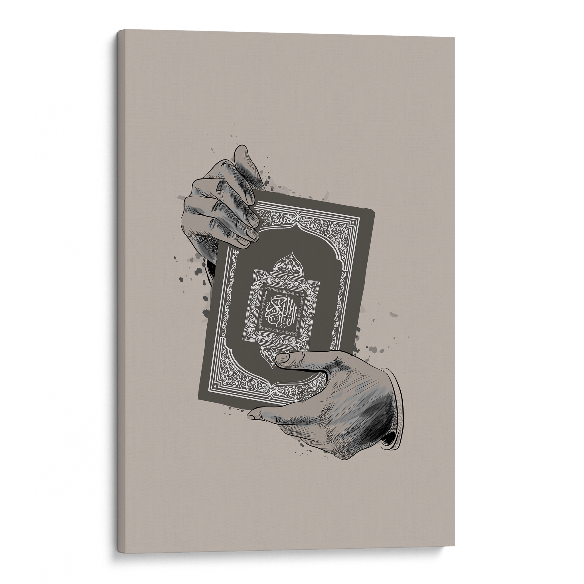 Holding Quran Beige Canvas