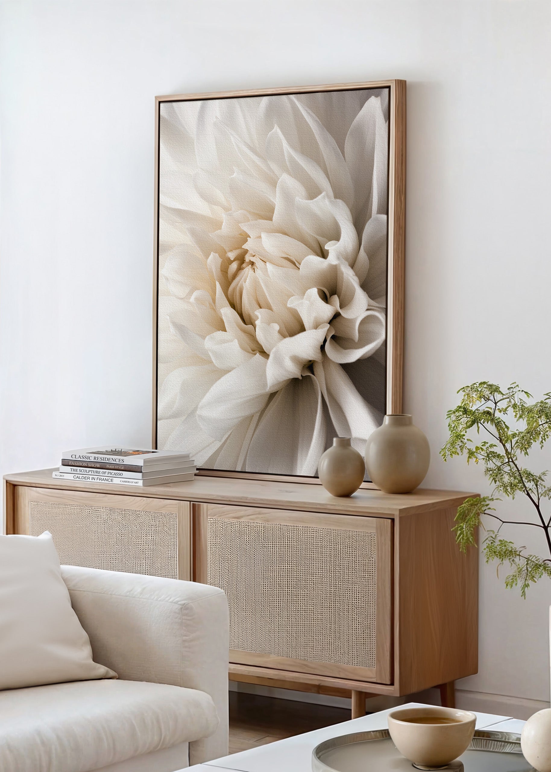 White Dahlia Canvas