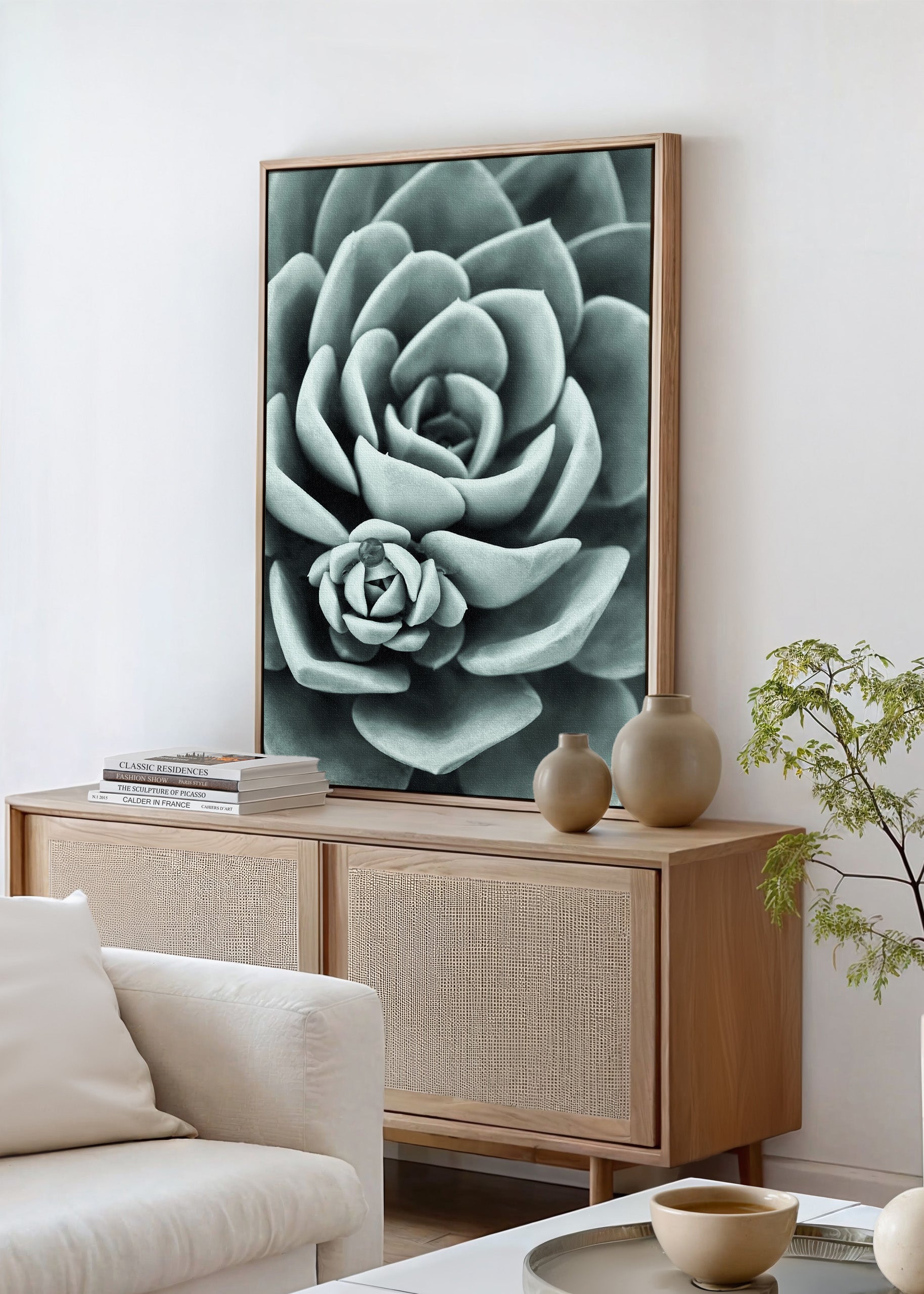 Mint Green Succulent Canvas