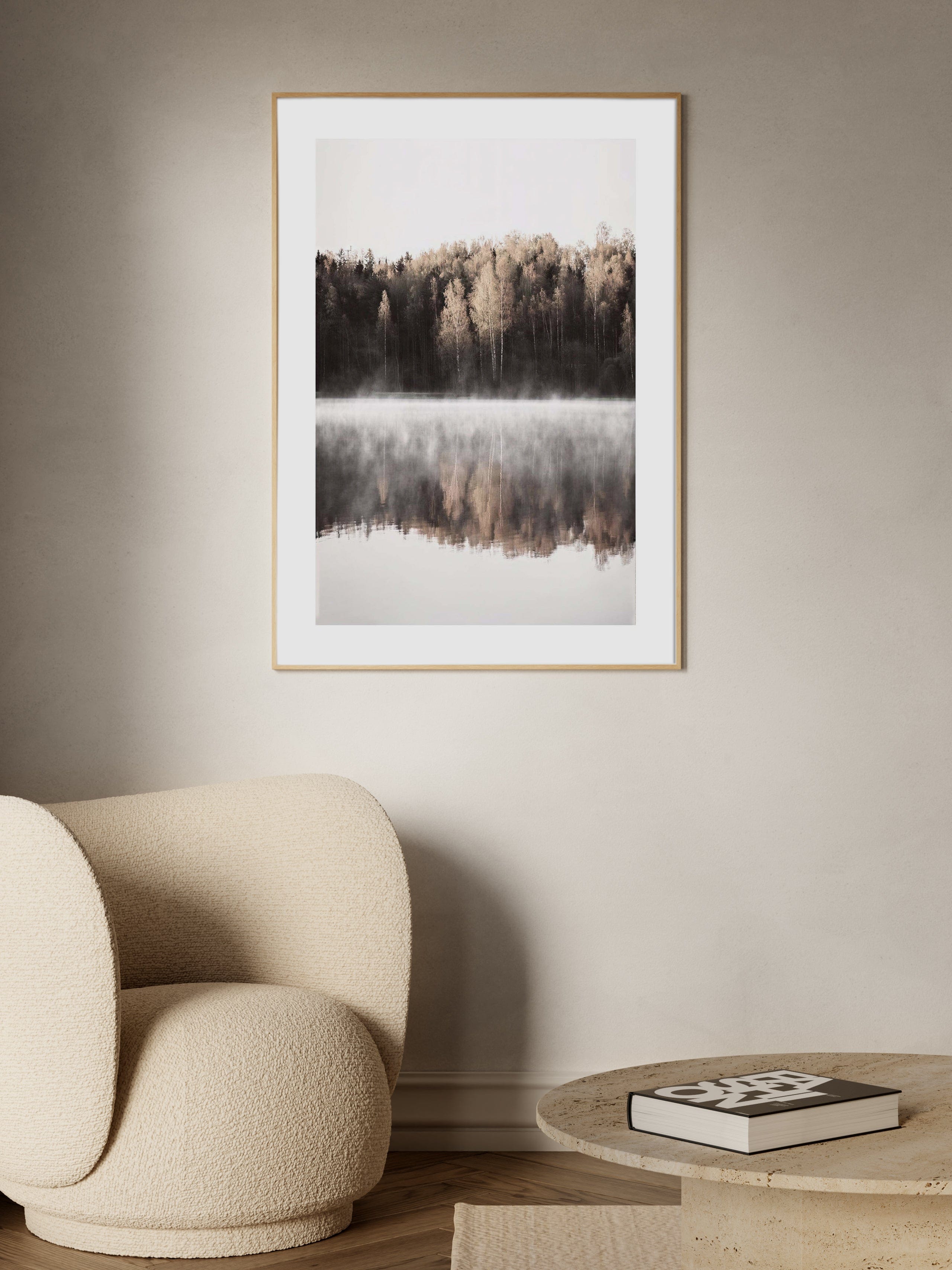 Misty Forest By The Lake Poster