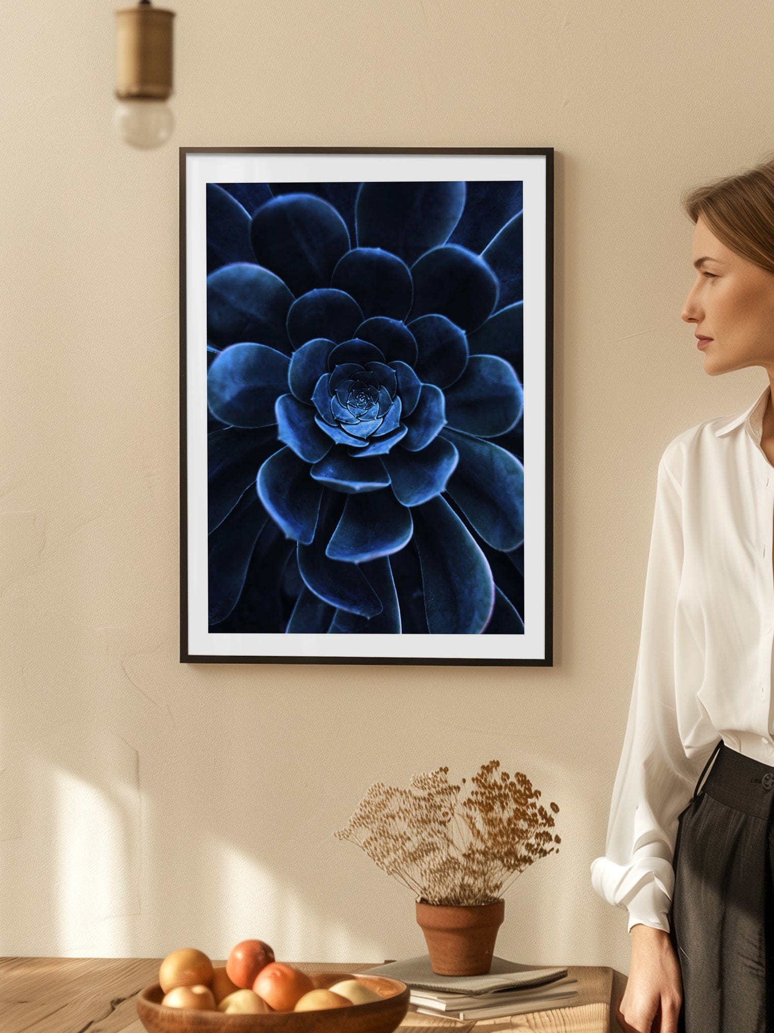 Blue Succulent Poster