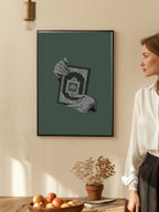 Holding Quran Green Poster