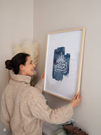 Watercolor Blue Basmala Poster