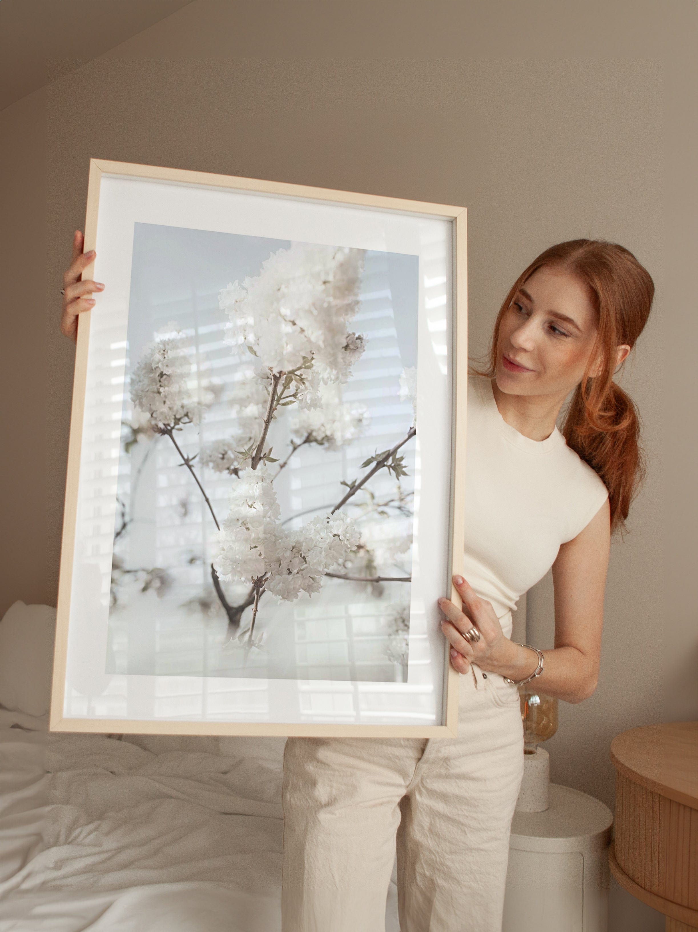 Blooming White Poster