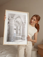 White Hallway Poster
