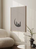 Crescent Moon Beige Poster