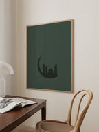 Crescent Moon Green Poster